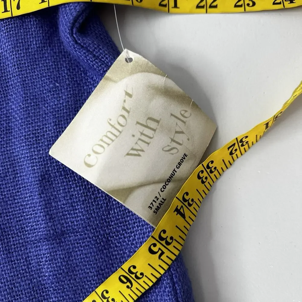 Maralyce Ferree Jacket Womens Small Purple Toggle Button Linen Boxy Lagenlook - Picture 8 of 10